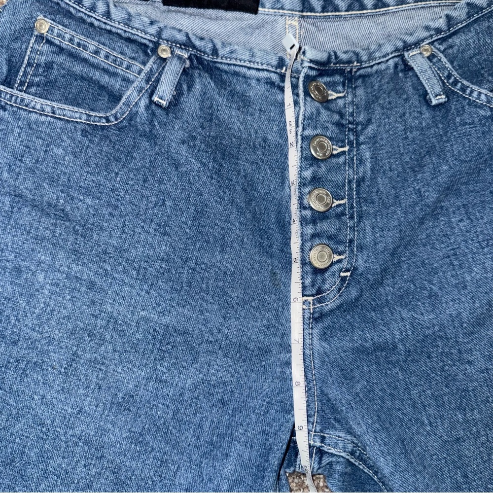 Vintage Y2K Butterfly Graphic Button Fly Capri Denim Jeans Low Rise Size 11 - Picture 8 of 10